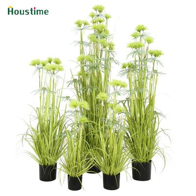 China Natural Lifelike Artificial Fake Plume Grass Greenery House Touch Potted Plant for sale