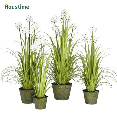 China New Design Natural Home Decor Artificial Plant Potted Touch Allium Artificial Grass for sale