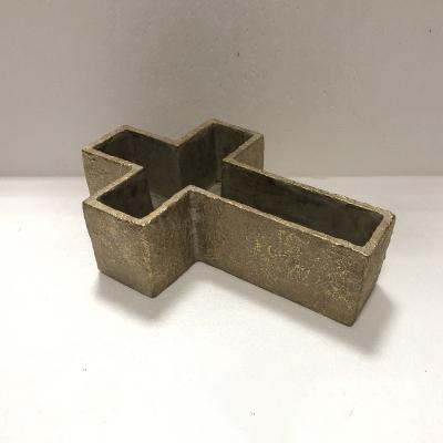 China Best Selling Modern Cross Shape Gold Wholesale Flowers Cement Pot For Planters for sale