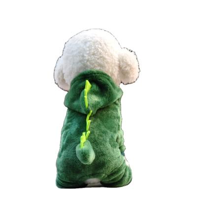 China Viable Wholesale Coral Fleece Dinosaur Designer Pet Clothes Hoodie For Little Pet Teddy for sale