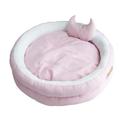 China Wholesale Cooling Washable Luxury Large Cat Dog Bed Around Soft Donut Cat Bed With Pillow for sale