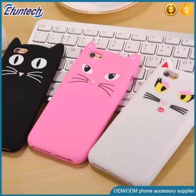 China Funny Promotion Gift Cute Cat 3D Phone Cases Factory Supply Silicone Phone Cover For iphone 6s for sale