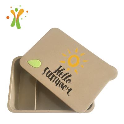 China Viable Biodegradable Wheat Straw Lunch Box Plastic Containers Bento Rice Husk Eco Lunch Box Bag for sale