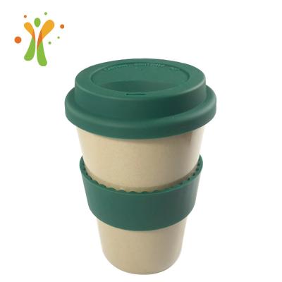 China Creative Colorful 400ml Sustainable Eco Friendly Rice Husk Compostable Coffee Cups for sale