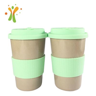 China Sustainable Product Rice Fiber Material Reusable Travel Pod Personalized Bamboo Coffee Mug for sale