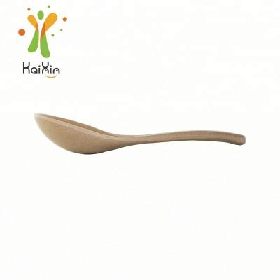 China Rice Husk Viable Biodegradable Best Selling Natural Bamboo Fiber Plastic Mini Wooden Spoon for sale