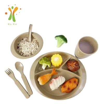 China Kids Dinner Set Kids Rice Husk Rice Husk Microwavable And Dishwasher Safe Use BPA Free Tableware for sale