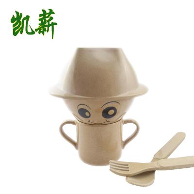 China Viable Not Easy Broken Dinner Set For Kids Husk Natural Fiber Rice OEM Scarecrow Bowl Set Available for sale