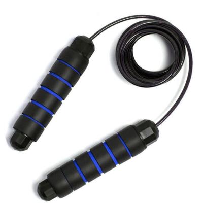 China PVC Adjustable Speed ​​Body Building Steel Wire Heavy Jump Handle Weighted Jump Rope With Ball Bearings for sale