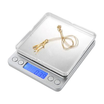 China HD LCD Display Compact 1000g 2000g 3000kg 0.1g Digital Kitchen 1000g 0.1g Pocket Scale With Lid 2pc for sale