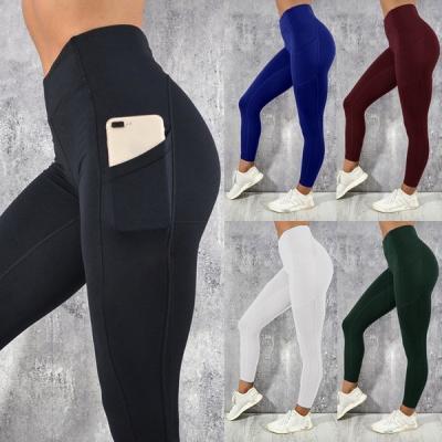 China Breathable Women Gaiters Lift Up Women High Waist Yoga Pants Pocket Workout Gaiters Shape Casual Long Gaiters Pants for sale