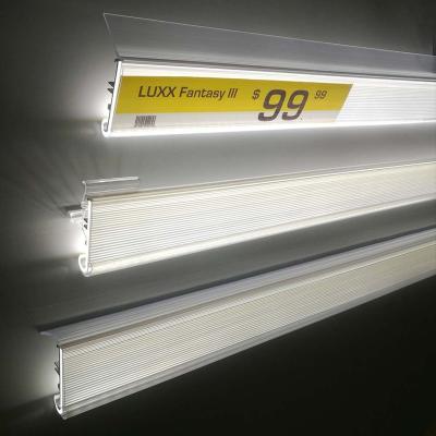 China Wall mounted newest innovative shelftag light, ticket light strip for clear shelf original patent for sale