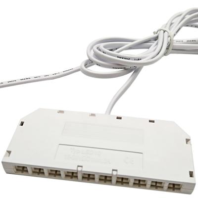 China Max Load 10A 10 Way Industrial Distribution Box Mini Plug LED Connecting Cable For Power Supply for sale