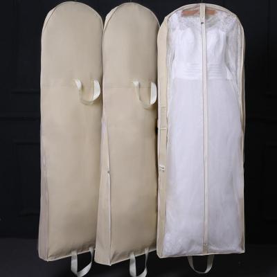 China Garment Cover Eco-Friendly Wedding Dresses Bag Long Dust Cover 60 Inches Custom Dress Cover Wedding Dance Garment Bag for sale