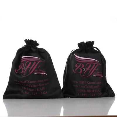 China Reusable Customized Silk Satin Hair Packaging Wig Bag For Hair Extension Bag for sale