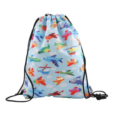 China Custom Waterproof Reclycled/Digital Waterproof Sumbilation Printing Large Stylish Polyester Holographic Drawstring Bag for sale