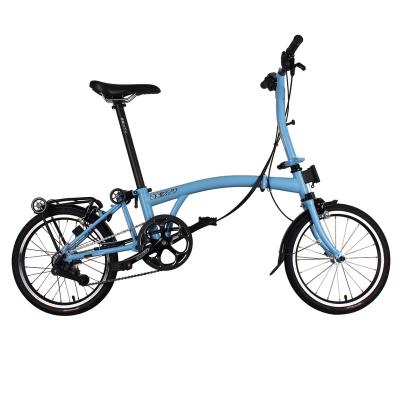 China 3Sixty Steel Folding Bike 16 Inch 6 Speed ​​Mbar S6 Sky Blue for sale