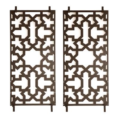 China Outdoor Minimalist Wooden Lattice Trellis Garden Laser Cut Perforated Fence Gates Garden Decoration Trellis for sale