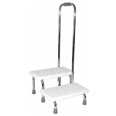 China Elder Home Stainless Steel Frame Stool Bathroom Stool Double Layer Safety Step Stool Adjustable (Height) With Handle for sale