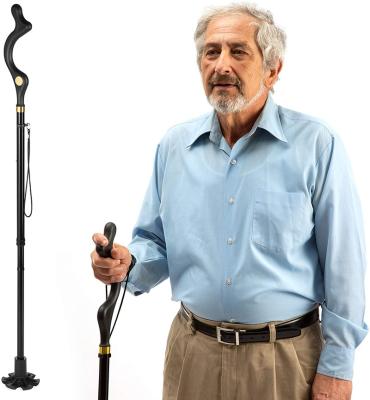 China TPR Cane Foldable Walking Walking Stick Have 10 Adjustable Sizes For Unisex Portable Lightweight Adjustable Self-Standing Cane for sale