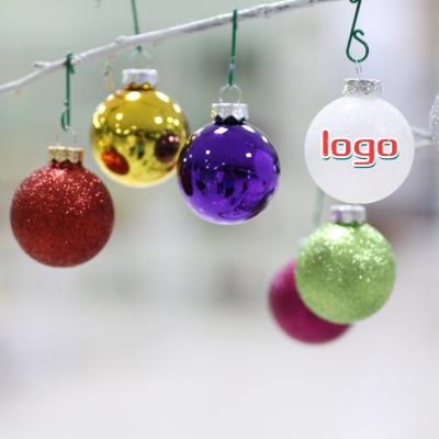 China High Class Customized Printed Chirstmas Decor Christmas Glass Ball With Logo for sale