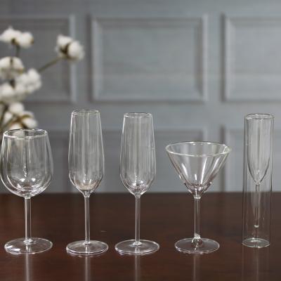 China Handcrafted Wedding Champagne Bar Glasses Flutes For Party Glass of Success 110ml/4oz Crystal Bubble Double Wall Drinking from Amazon for sale