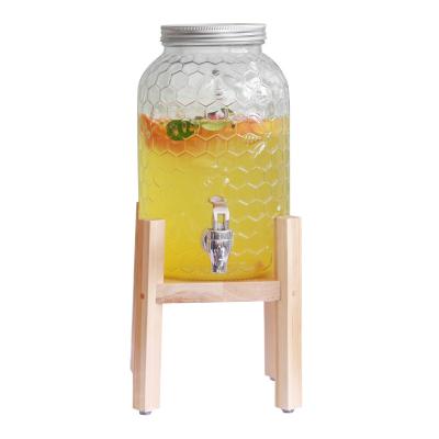 China Chill Retention Custom Large Size Glass Jar Drink Dispenser With Stand And Tap for sale