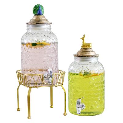 China Tall Cool Retention Glass Beverage Dispenser With Faucet for sale