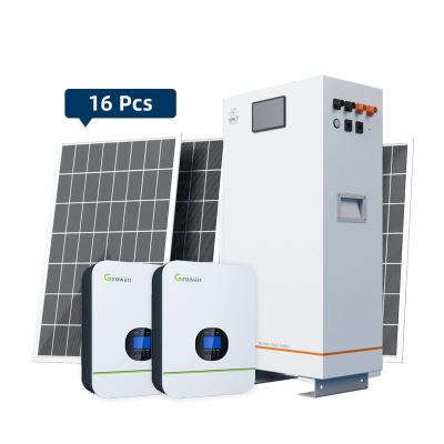 China Home PV 5.3 Kw Solar System Set 12kwh On-Grid Hybrid Solar Power System for sale