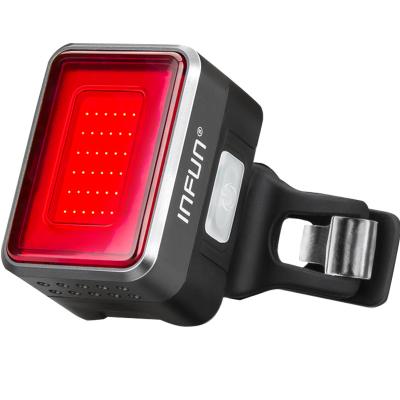 China Aluminum Plastic Alloy+factory USB Smart Bike Rear Light Induction Brake Road MTB Charging LED Automatic Cycling Tail Light for sale