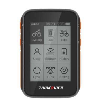 China ThinkRider Bike Computer with IPX7 BLE ANT+ GPS Waterproof Wireless Computer Cycling Stopwatch for Mountain and Road Bike 80*60*20mm for sale