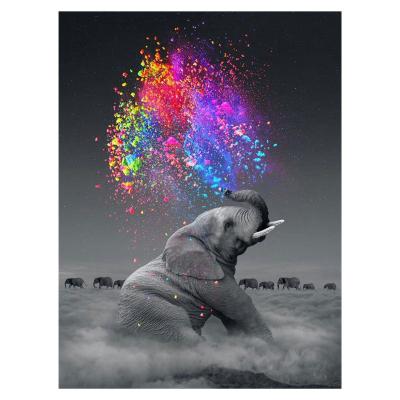 China Easy Wall Art Pictures For Hotels Elephant Art Pictures Handmade Diamond Painting for sale