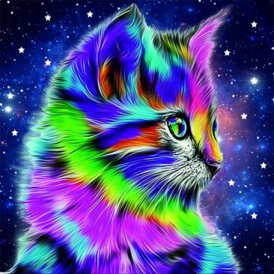 China Wholesale Easy Cat Colorful Diamond 5d Painting Abstract Diy Crystal Diamond Painting for sale