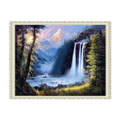 China Waterfall landscape paintings easy picture framing diy diamond painting for sale