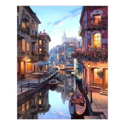 China Europe Landscape Painting Easy DIY Oil Painting By Numbers Digital Art Painting for sale