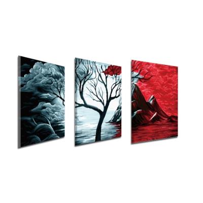 China Large Tree 3pcs Easy Creative Art Painting For Wall Decor Room Hotel Canvas Wall Painting for sale