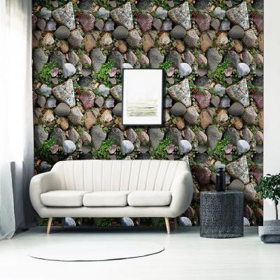 China Easy Realistic Stone 3d Style Wallpaper Bedroom Balcony Wall Decor Self Adhesive Stickers for sale