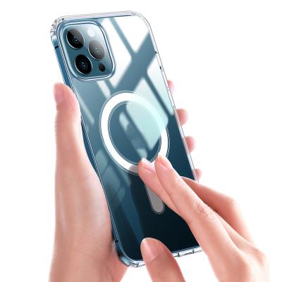 China Magnetic Clear Shockproof Real Liquid Silicone Strong Magnetic Cover Phone Case For iPhone for sale