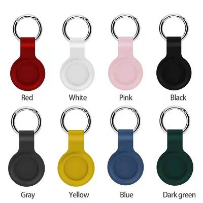 China Key Chain Ring Clip Holder For Apple Airtags Anti-fall Logo Customized Silicone Air Tag Case Cover Key Case For Airtag for sale