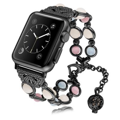 China Water Resistant Fashion Pendant Nightglow Strap Band Bracelet Jewel Smart Watch Bands For Apple Watch for sale