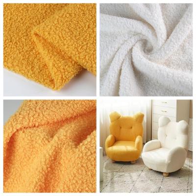 China Custom Soft Anti-static Teddy Bear Curly Fur Fabric Teddy Style Fleece Loop For Kid's Sofa&Design Small Sense Stool, Flannel Fabric for sale