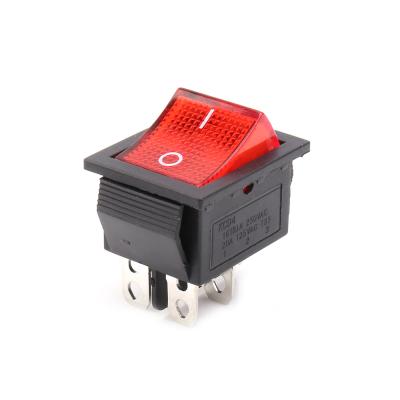 China ON OFF KCD4 Red Light DPST 4 Pins 2 Position Rocker Switch for sale