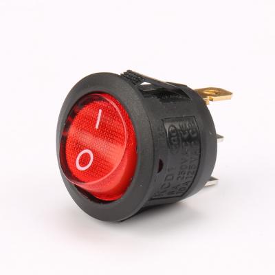 China The temperature -40â „ ƒ at 125°; „ ƒ High Quality AC KCD1 Round Lamp Rocker Switch With Led Light For Industrial Control for sale