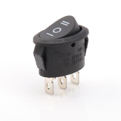 China Electrical Appliances 10000 Cycles Mini Oval KCD1 6A / 10A Rocker Switch ON-OFF-ON for sale