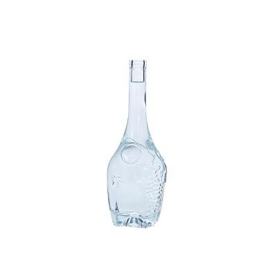 China Unique 700ml Transparent Glass Beverage Bottle For Brandy for sale