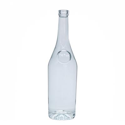 China Good Quality 500ml 700ml Beverage Glass Bottles Vodka Glass Bottles Clear Spirits Glass Bottles With Corks for sale