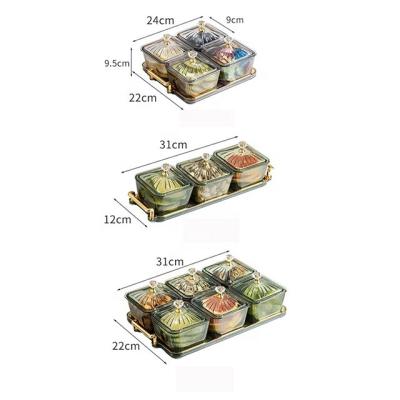 China Sustainable Simple Style Fruit Plate With Lid Nordic Style 4 Compartment Fruit Plates Household Dried Fruit Tray for sale