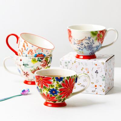 China Sustainable Glazed Brand Coffee Mug Multicolor Ceramic Mug Fashionable Ceramic Mug for sale