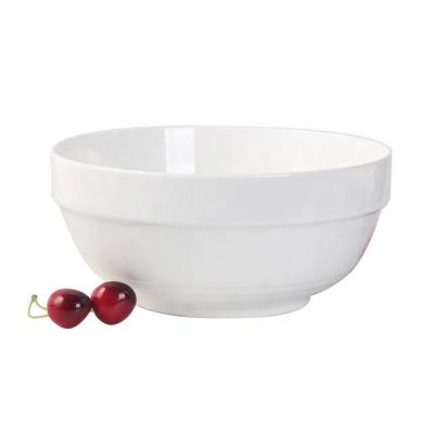 China Viable Simple Style Ceramic Soup Bowl Round Noodle Bowl Porcelain Bowl for sale