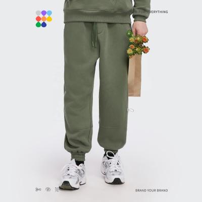 China Wholesale 350Gsm Breathable Fleece Elastic Waist Striped Sweatpants Solid Color Casual Track Pants for sale